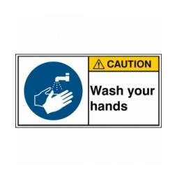 Znak bezpieczeństwa ISO – Nakaz mycia rąk, M/M011/EN269-PEUL-100X50/1-B