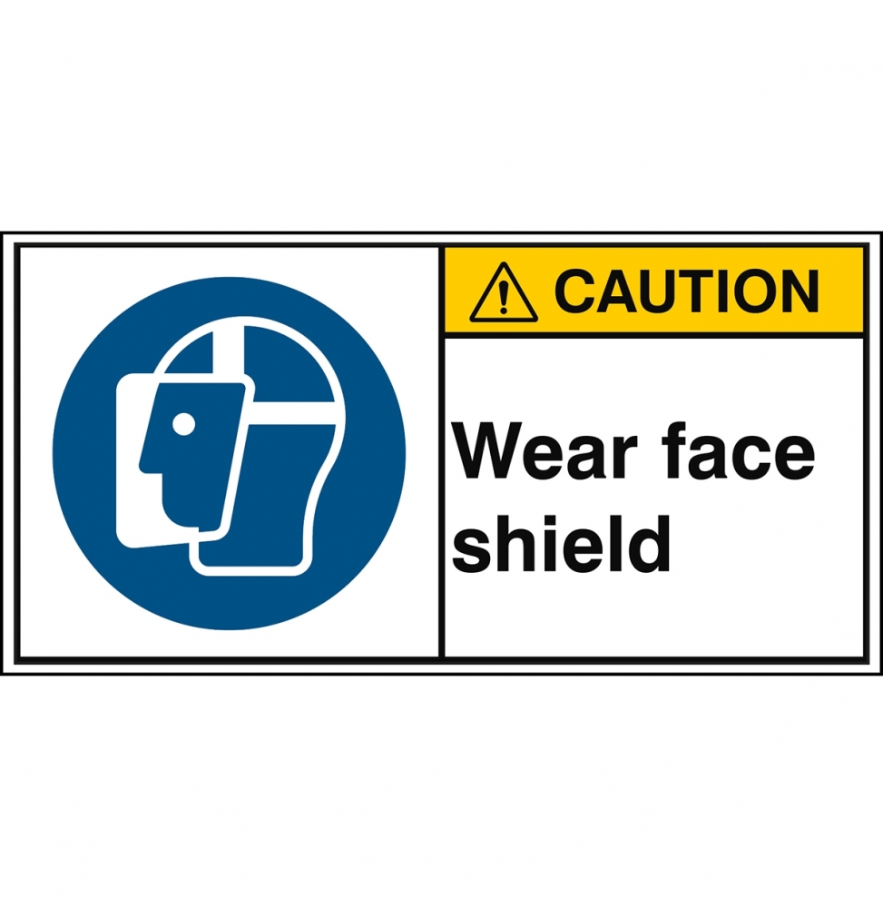 Znak bezpieczeństwa ISO – Nakaz stosowania ochrony twarzy, M/M013/EN274-PEUL-100X50/1-B