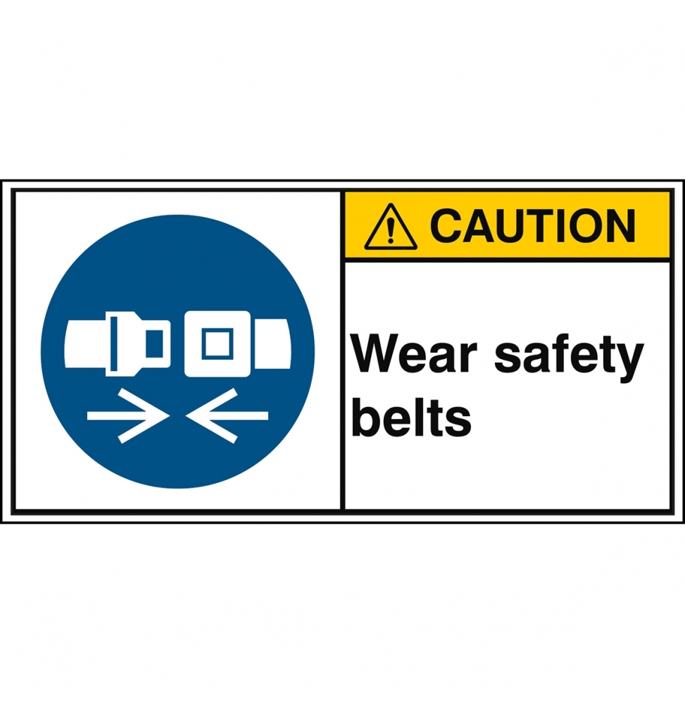 Znak bezpieczeństwa ISO – Nakaz stosowania pasów bezpieczeństwa, M/M020/EN283-PEUL-100X50/1-B