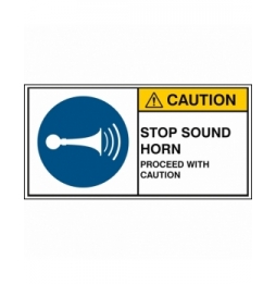 Znak bezpieczeństwa ISO – Nakaz używania sygnału dźwiękowego, M/M029/EN116-PEUL-100X50/1-B
