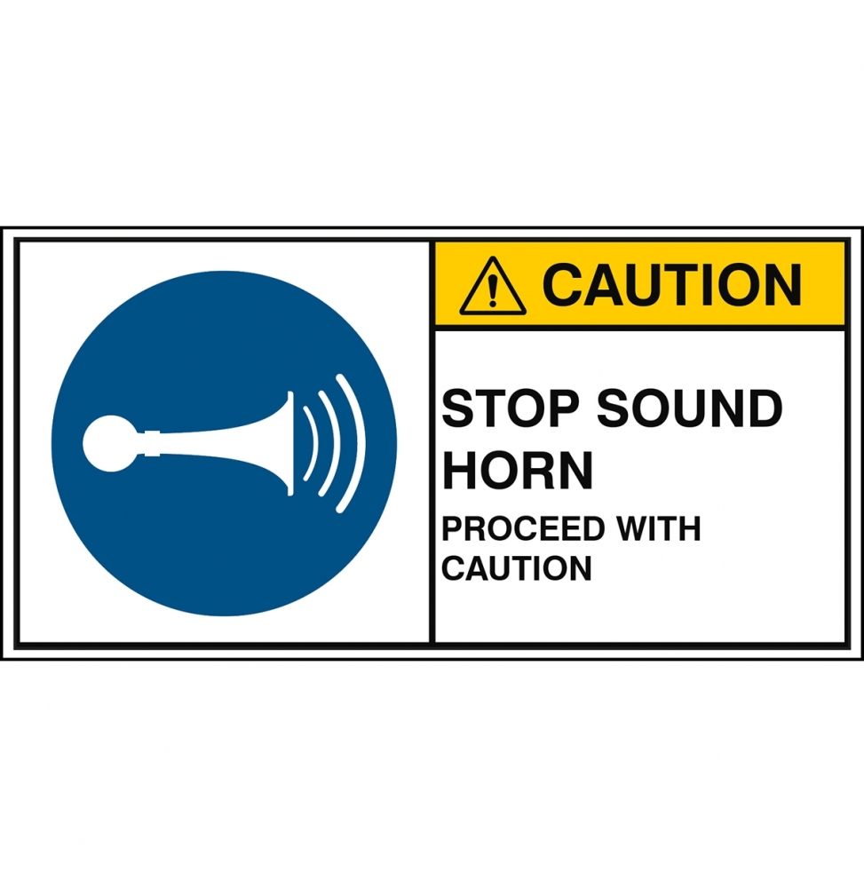 Znak bezpieczeństwa ISO – Nakaz używania sygnału dźwiękowego, M/M029/EN116-PEUL-100X50/1-B