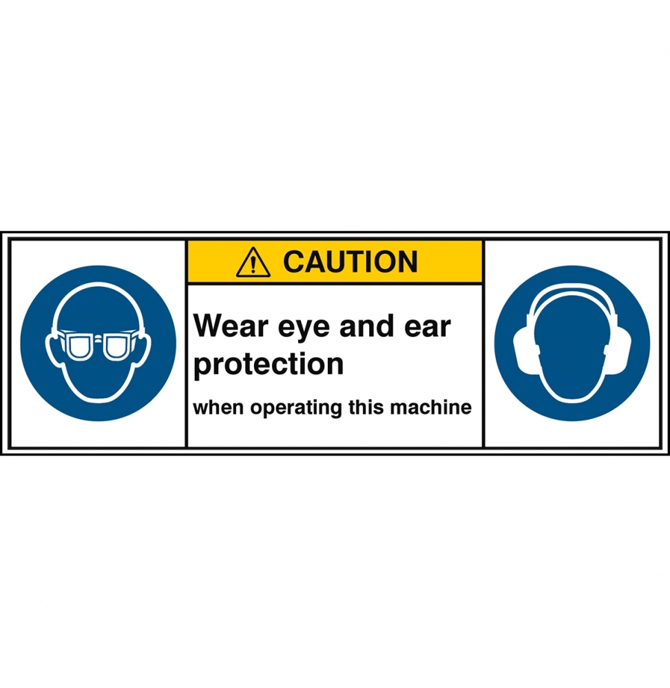 Znak bezpieczeństwa ISO – Nakaz stosowania ochrony oczu / Nakaz stosowania oc…, M/M004/M003/EN424-PEUL-150X50/1-B