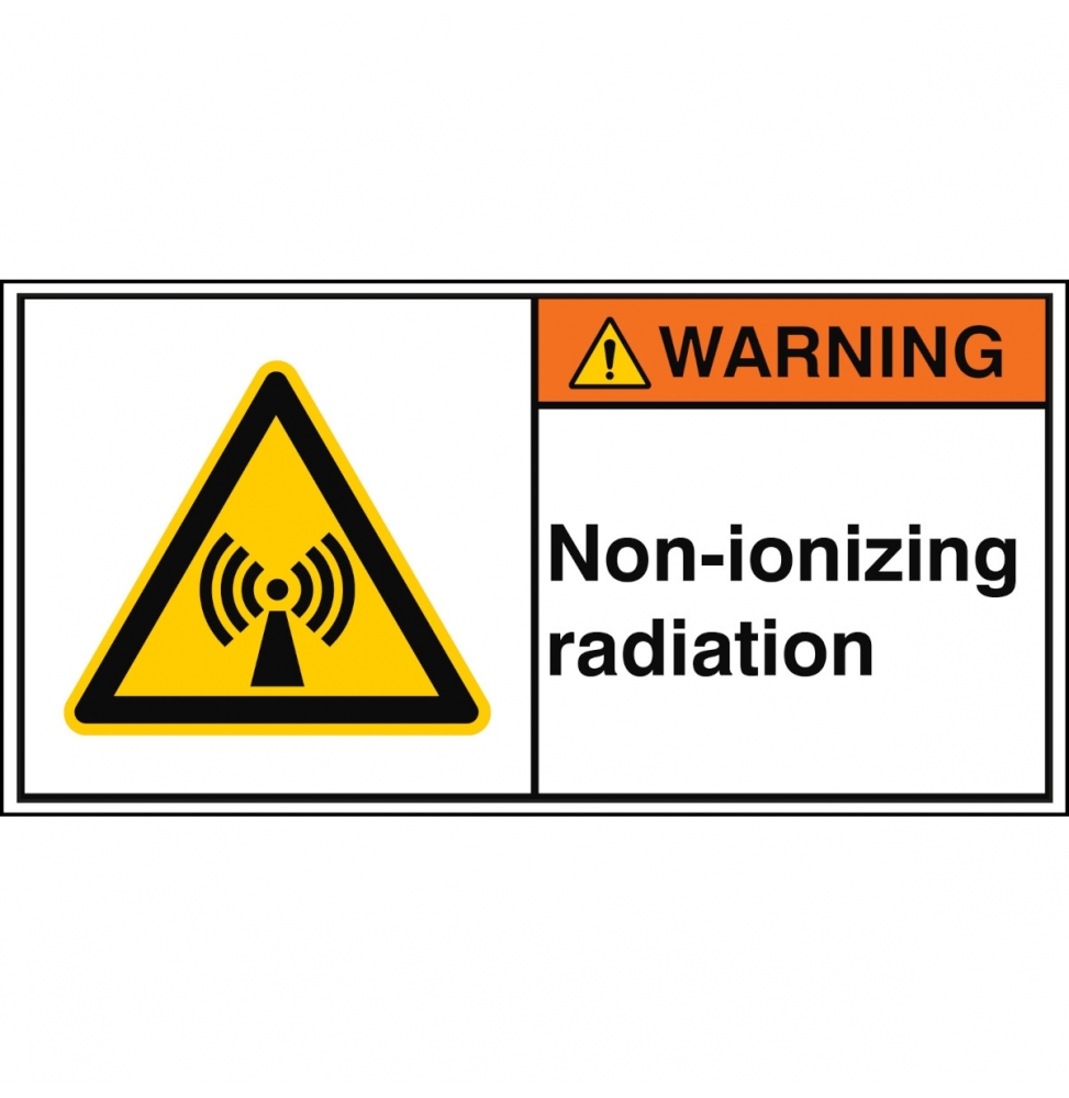 Znak bezpieczeństwa ISO – Promieniowanie niejonizujące, W/W005/EN429-PEUL-100X50/1-B