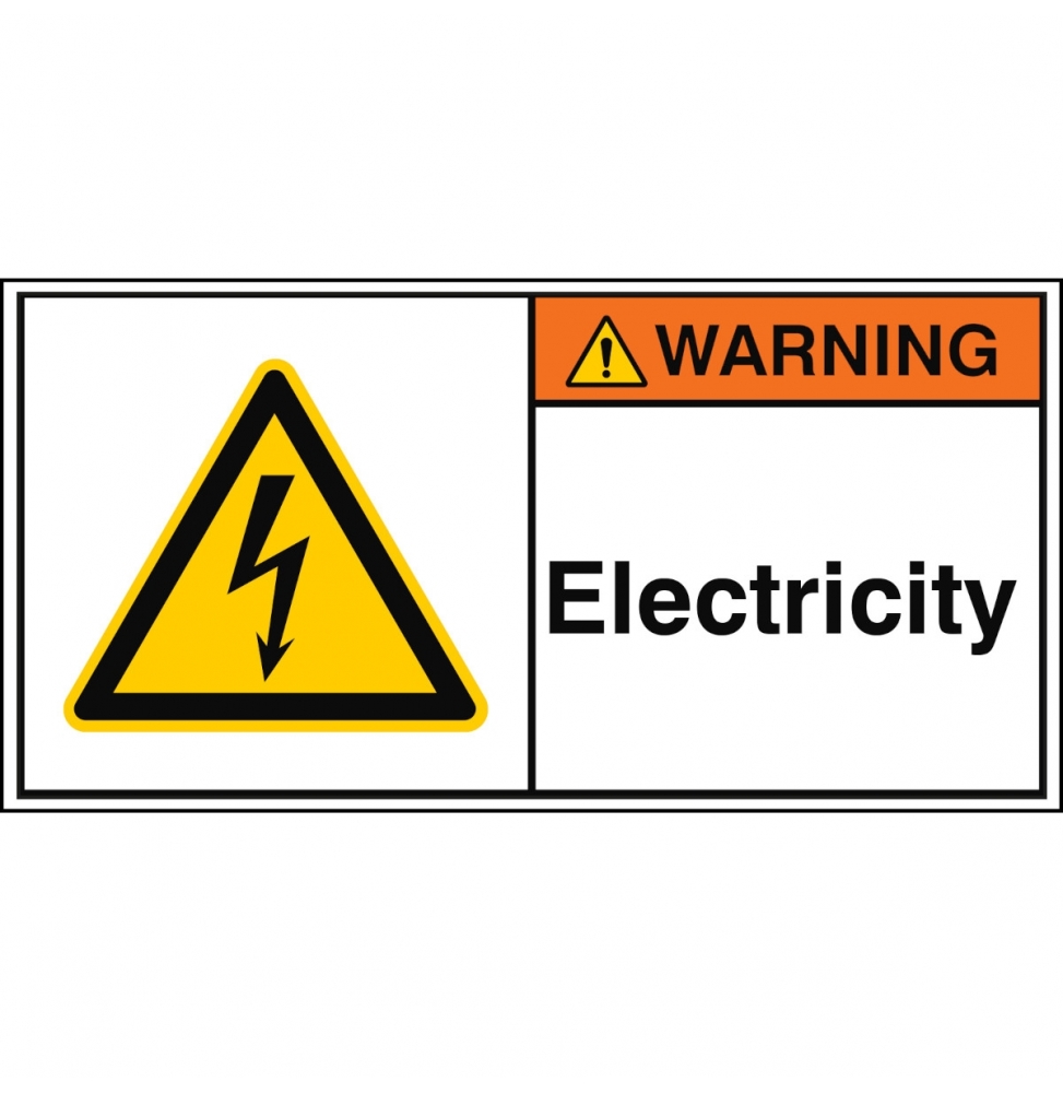 Znak bezpieczeństwa ISO – Napięcie elektryczne, W/W012/EN432-PEUL-100X50/1-B