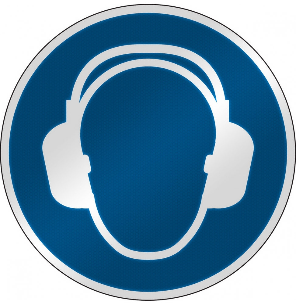 Znak bezpieczeństwa ISO – Nakaz stosowania ochrony słuchu, M/M003/NT/RFL-DIA395-1