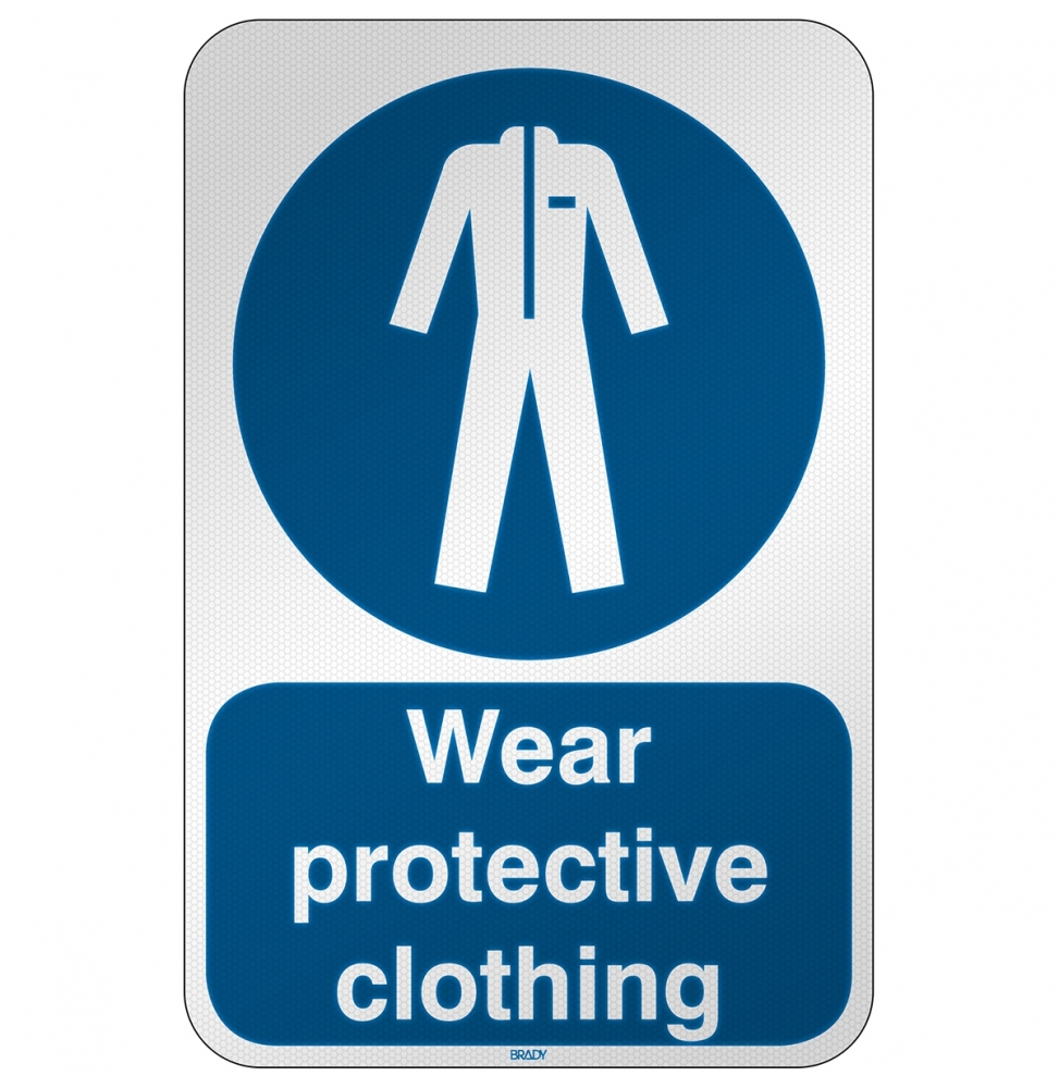 Znak bezpieczeństwa ISO – Nakaz stosowania odzieży ochronnej, M/M010/EN68/RFL-390X590-1