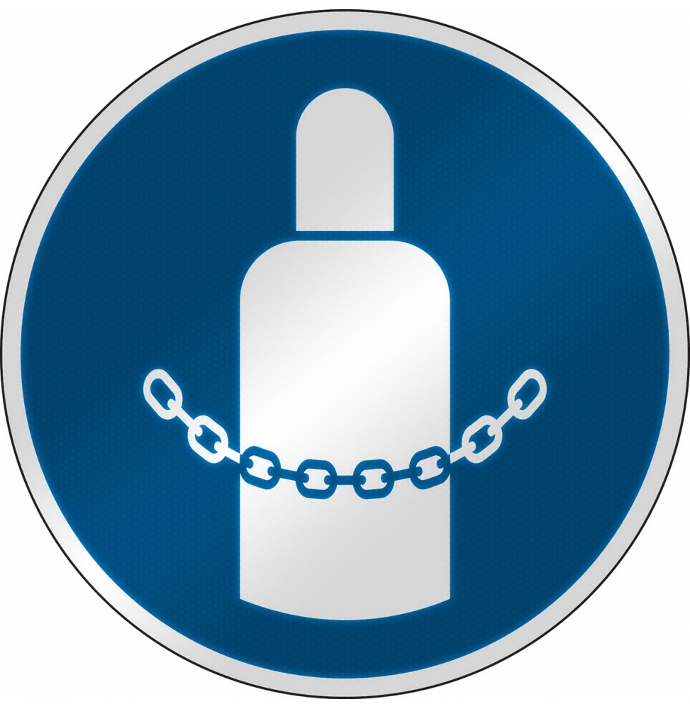 Znak bezpieczeństwa ISO – Nakaz zabezpieczania butli gazowych, M/M046/NT/RFL-DIA395-1