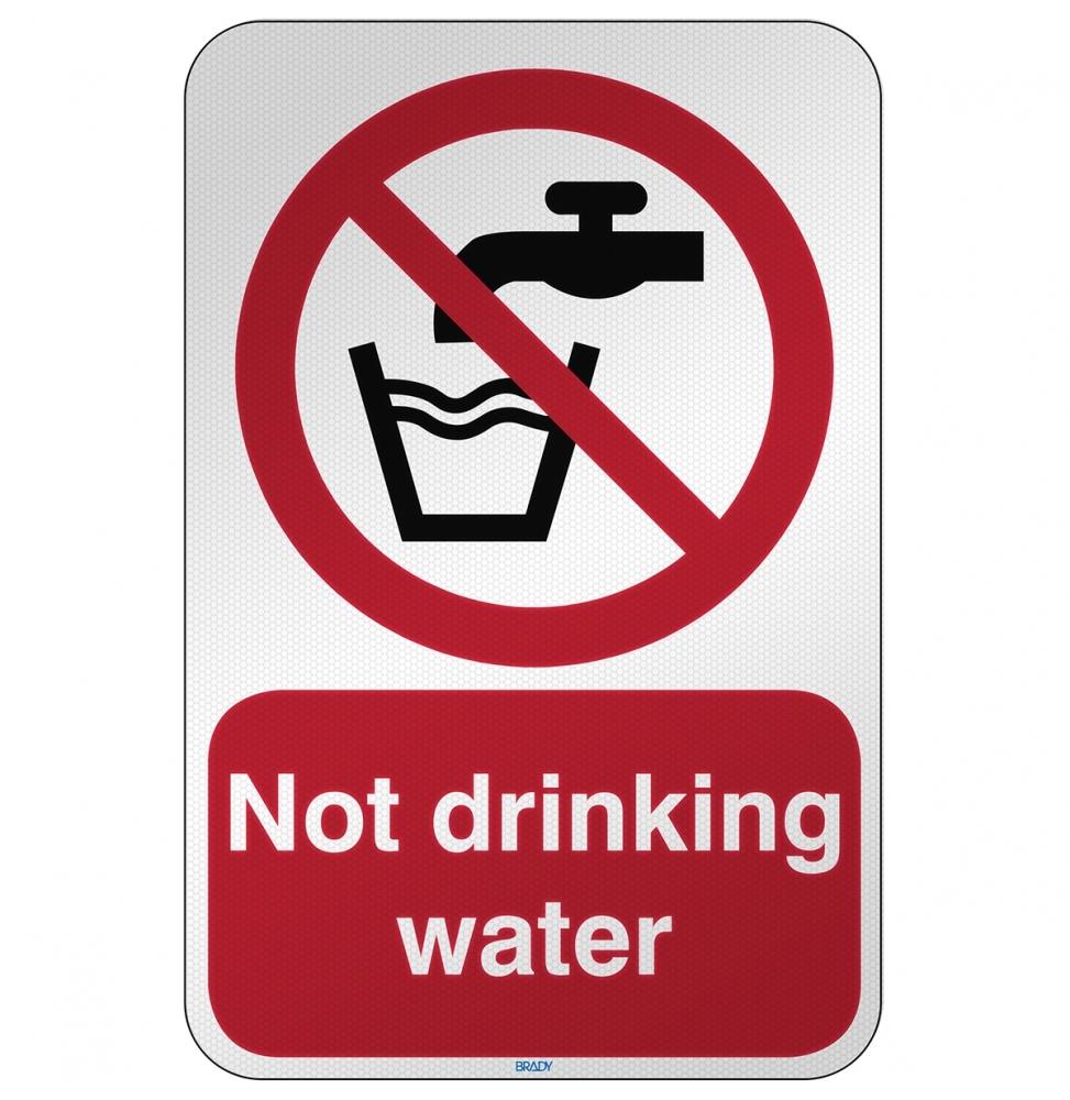 Znak bezpieczeństwa ISO - Woda niezdatna do picia, P/P005/EN224/RFL-390X590-1