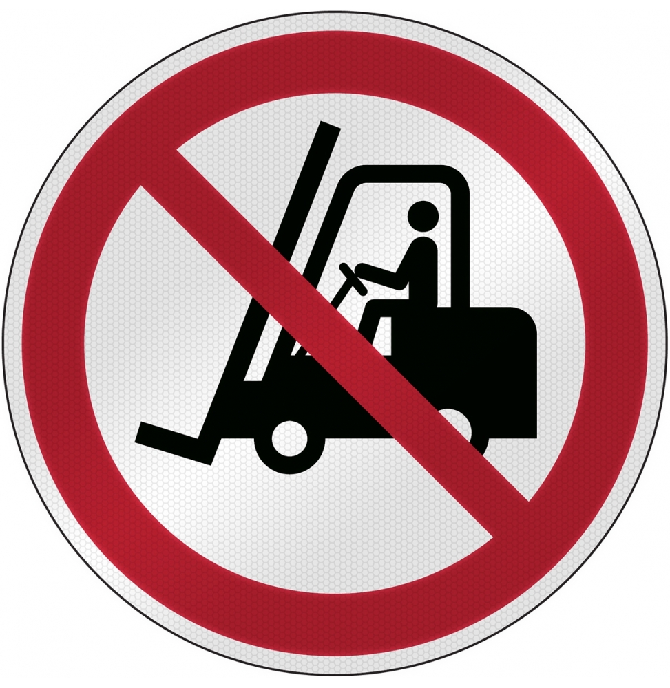 Zakaz ruchu wózków widłowych i innych pojazdów przemysłowych, P/P006/NT/RFL-DIA395-1