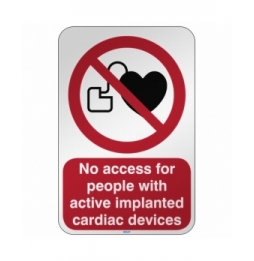 Znak bezpieczeństwa ISO - Zakaz wstępu osobom ze stymulatorem serca, P/P007/EN203/RFL-390X590-1