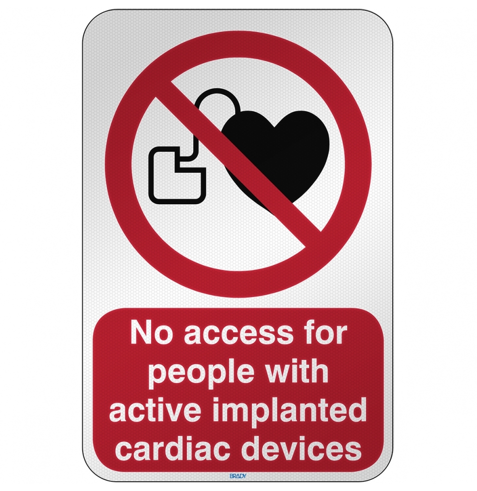 Znak bezpieczeństwa ISO - Zakaz wstępu osobom ze stymulatorem serca, P/P007/EN203/RFL-390X590-1