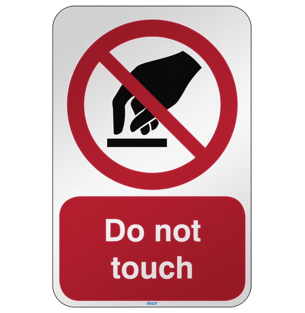 Znak bezpieczeństwa ISO - Nie dotykać, P/P010/EN328/RFL-390X590-1