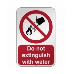 Znak bezpieczeństwa ISO - Nie gasić wodą, P/P011/EN160/RFL-390X590-1