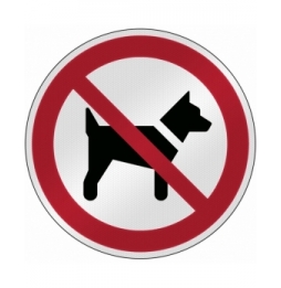 Znak bezpieczeństwa ISO - Zakaz wprowadzania psów, P/P021/NT/RFL-DIA395-1
