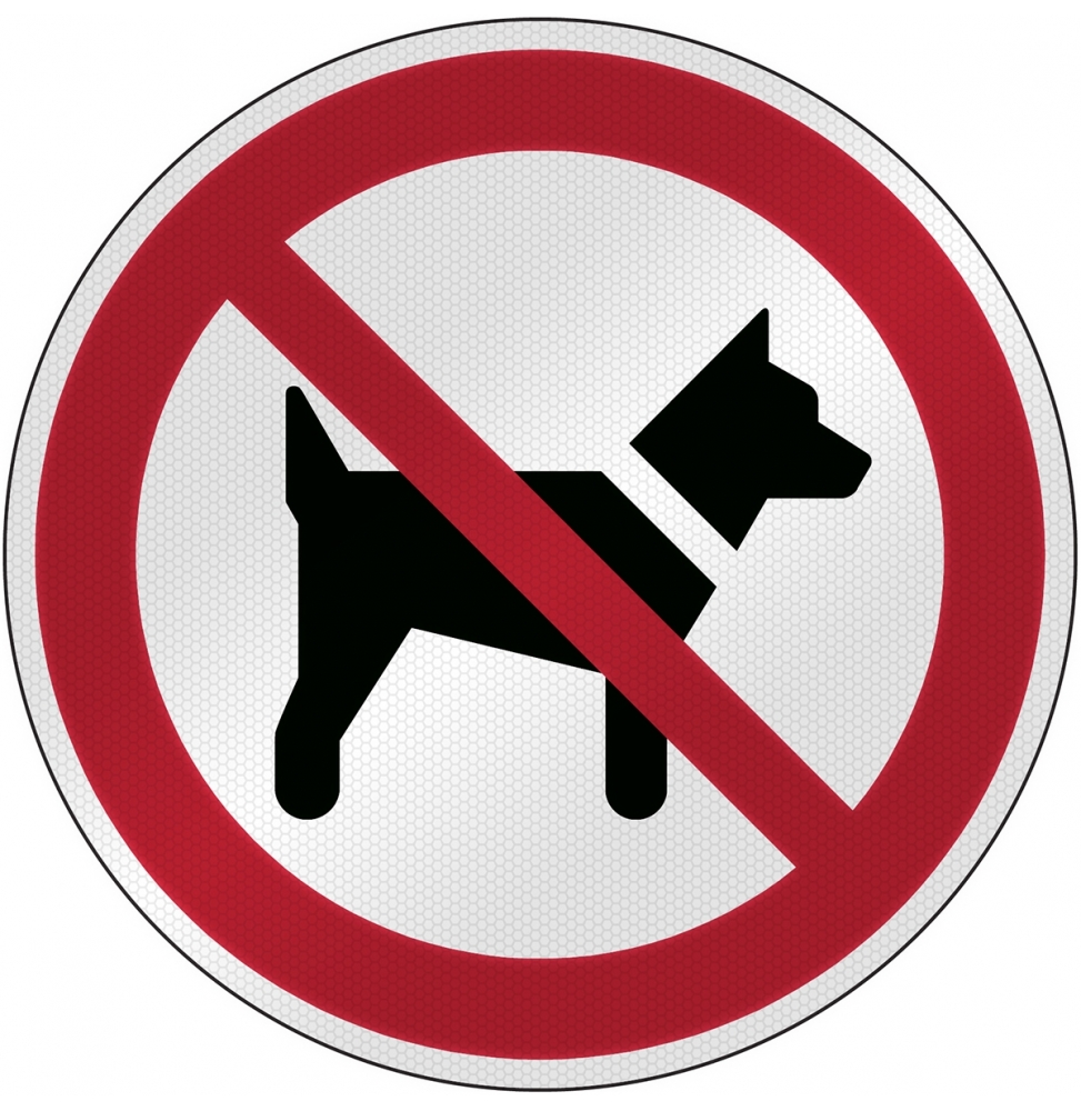 Znak bezpieczeństwa ISO - Zakaz wprowadzania psów, P/P021/NT/RFL-DIA395-1