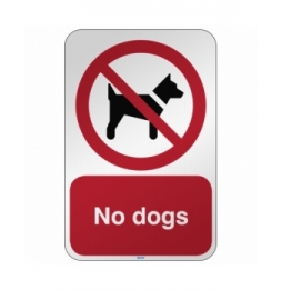 Znak bezpieczeństwa ISO - Zakaz wprowadzania psów, P/P021/EN208/RFL-390X590-1