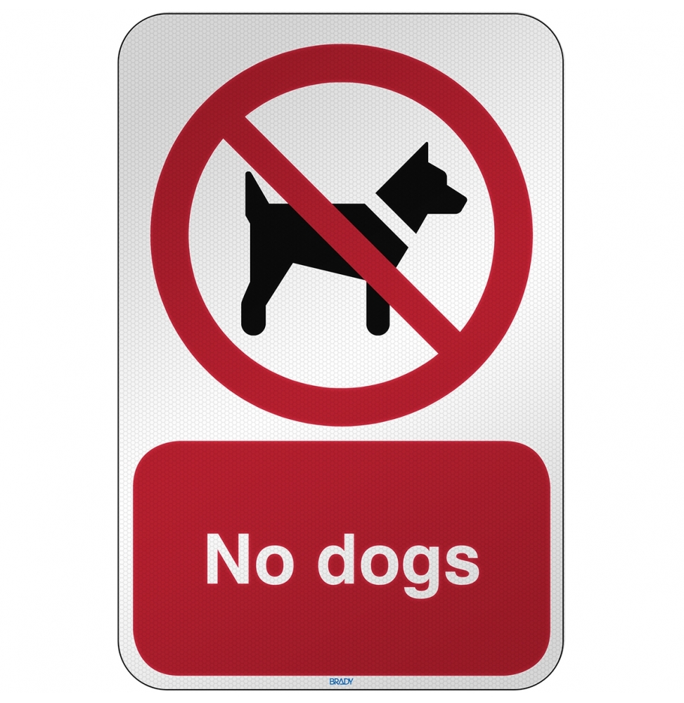 Znak bezpieczeństwa ISO - Zakaz wprowadzania psów, P/P021/EN208/RFL-390X590-1