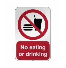 Znak bezpieczeństwa ISO - Zakaz spożywania posiłków i napojów, P/P022/EN209/RFL-390X590-1