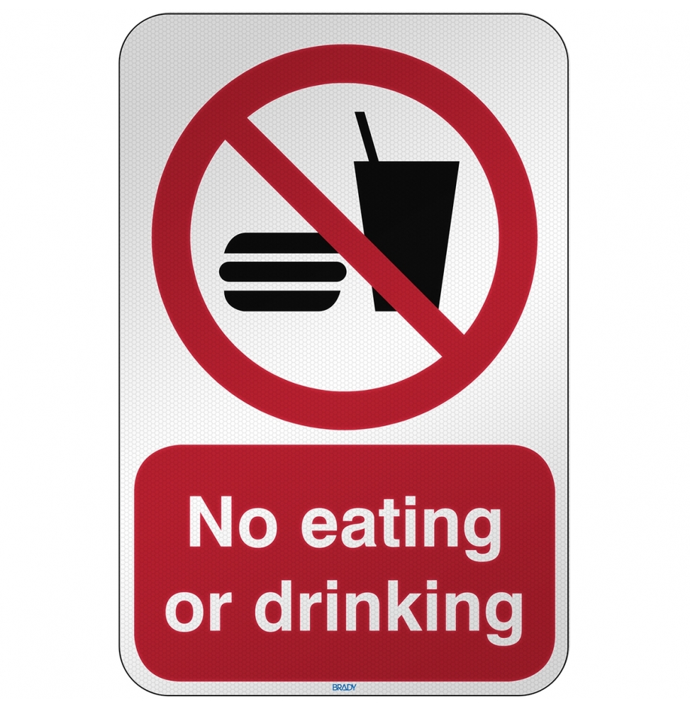 Znak bezpieczeństwa ISO - Zakaz spożywania posiłków i napojów, P/P022/EN209/RFL-390X590-1