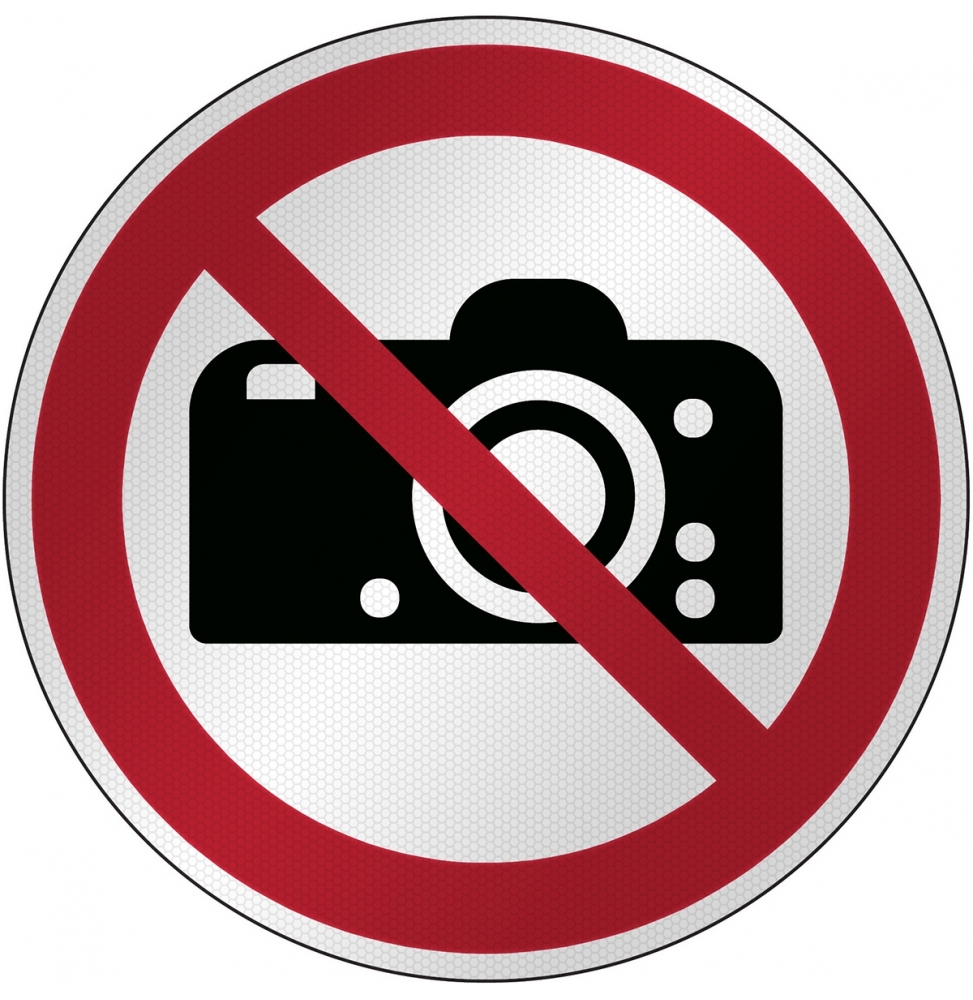 Znak bezpieczeństwa ISO - Zakaz fotografowania, P/P029/NT/RFL-DIA395-1
