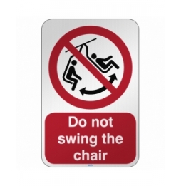 Znak bezpieczeństwa ISO - Zakaz bujania krzesełkiem, P/P038/EN529/RFL-390X590-1