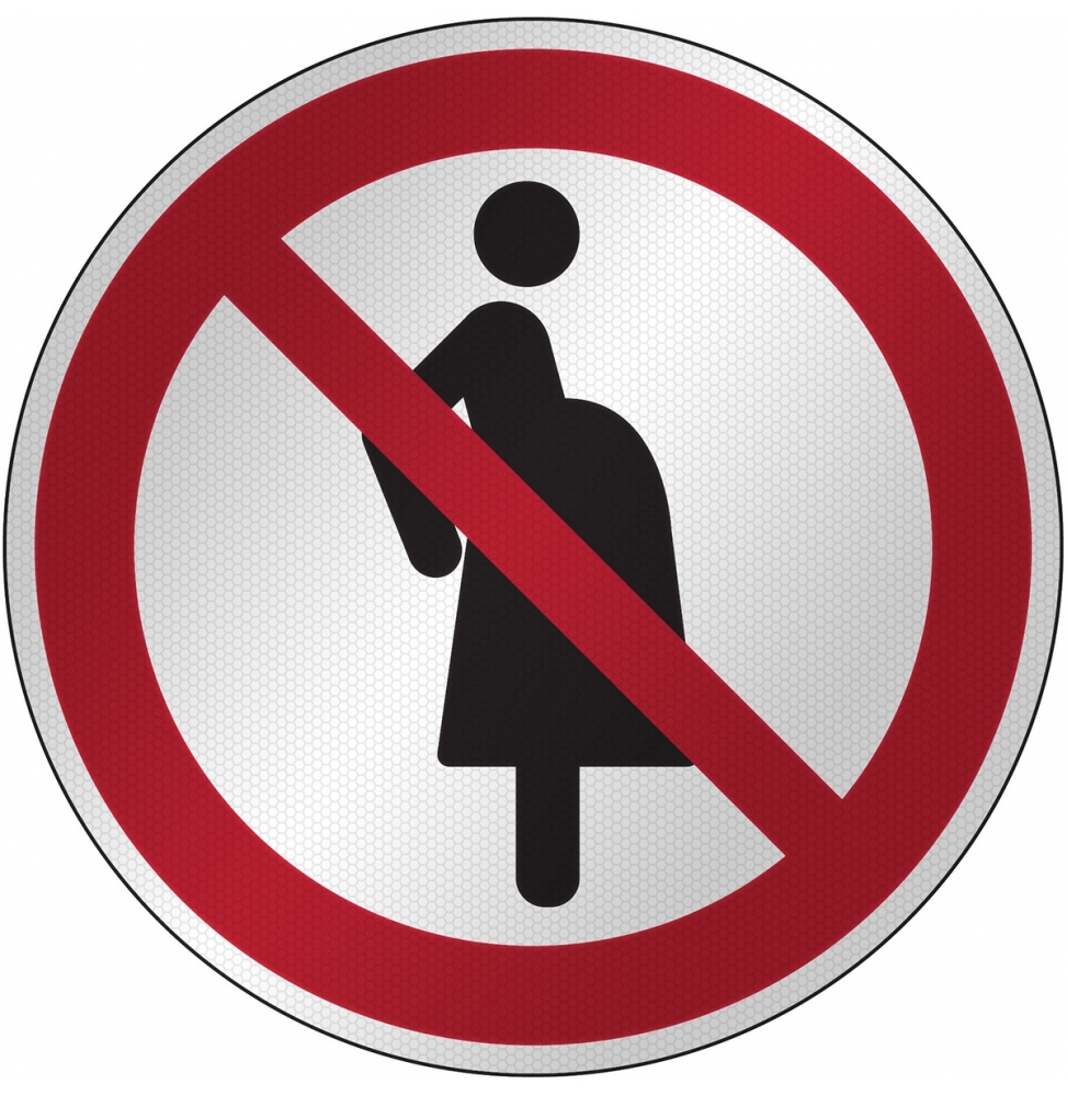 Znak bezpieczeństwa ISO - Zakaz wstępu dla kobiet w ciąży, P/P042/NT/RFL-DIA395-1