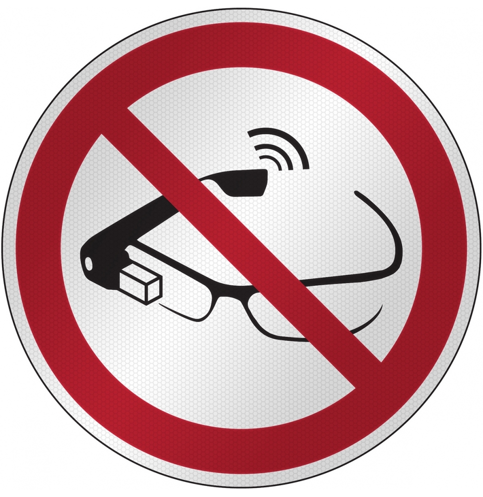 Znak bezpieczeństwa ISO - Zakaz korzystania z inteligentnych okularów, P/P044/NT/RFL-DIA395-1