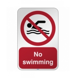 Znak bezpieczeństwa ISO - Zakaz pływania, P/P049/EN467/RFL-390X590-1
