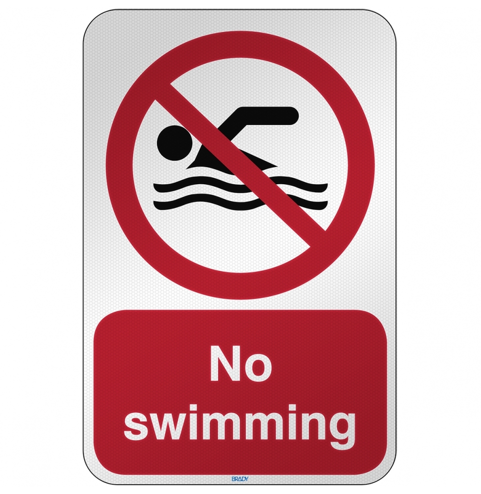 Znak bezpieczeństwa ISO - Zakaz pływania, P/P049/EN467/RFL-390X590-1