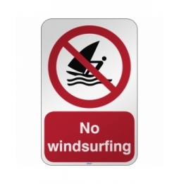 Znak bezpieczeństwa ISO - Zakaz uprawiania windsurfingu, P/P054/EN472/RFL-390X590-1