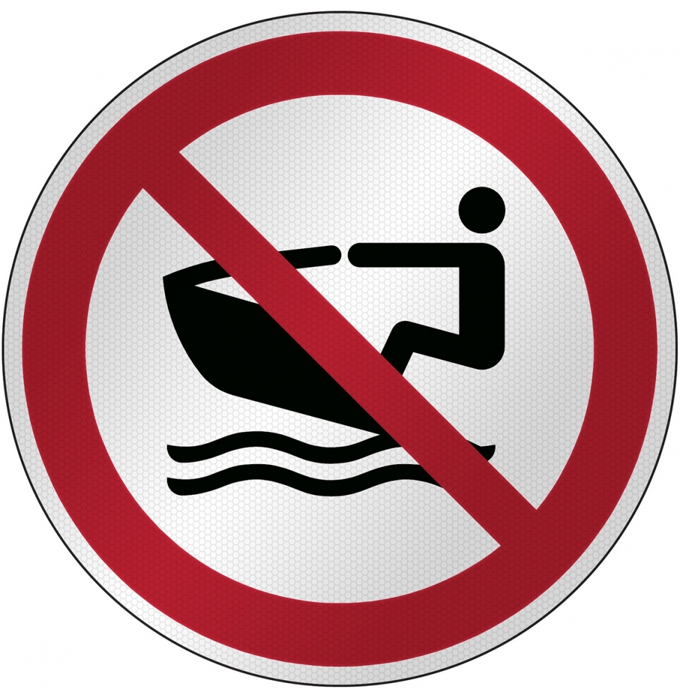 Znak bezpieczeństwa ISO - Zakaz używania skuterów wodnych, P/P057/NT/RFL-DIA395-1