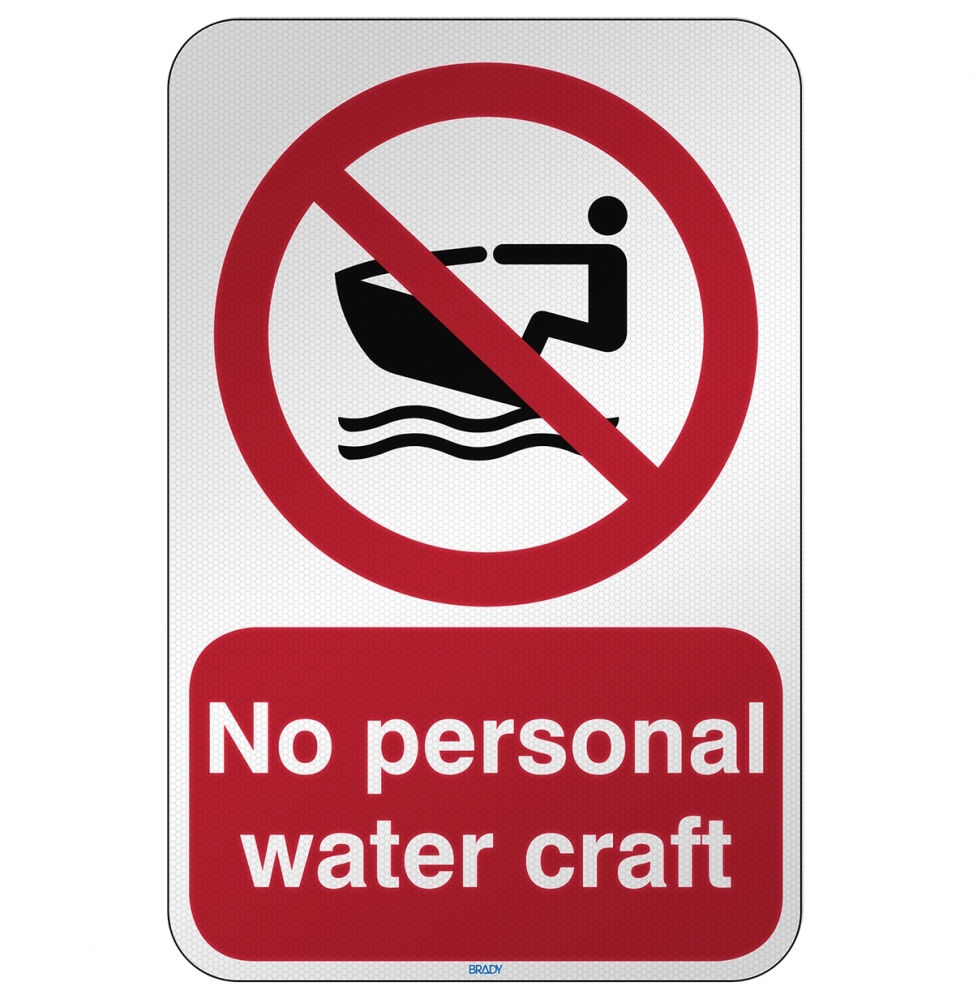 Znak bezpieczeństwa ISO - Zakaz używania skuterów wodnych, P/P057/EN475/RFL-390X590-1