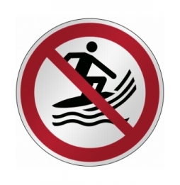 Znak bezpieczeństwa ISO - Zakaz używania desek do surfingu, P/P059/NT/RFL-DIA395-1