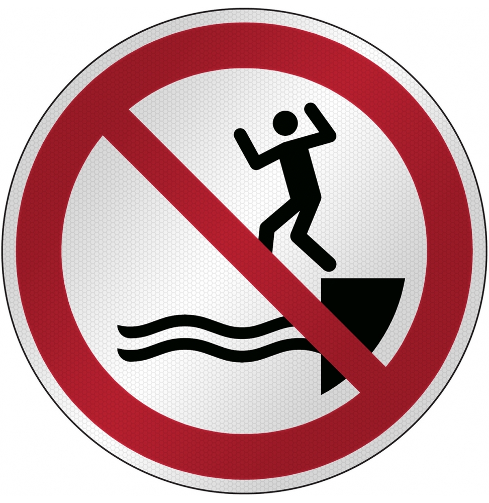Znak bezpieczeństwa ISO - Zakaz wykonywania skoków do wody, P/P061/NT/RFL-DIA395-1