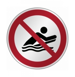 Znak bezpieczeństwa ISO - Zakaz surfowania w pozycji na brzuchu, P/P063/NT/RFL-DIA395-1