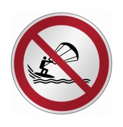 Znak bezpieczeństwa ISO - Zakaz uprawiania kitesurfingu, P/P065/NT/RFL-DIA395-1
