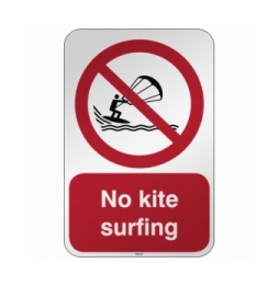 Znak bezpieczeństwa ISO - Zakaz uprawiania kitesurfingu, P/P065/EN483/RFL-390X590-1