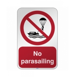 Znak bezpieczeństwa ISO - Zakaz uprawiania parasailingu, P/P066/EN484/RFL-390X590-1