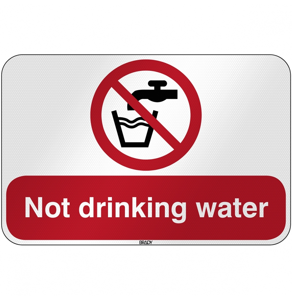 Znak bezpieczeństwa ISO - Woda niezdatna do picia, P/P005/EN224/RFL-590X390-1