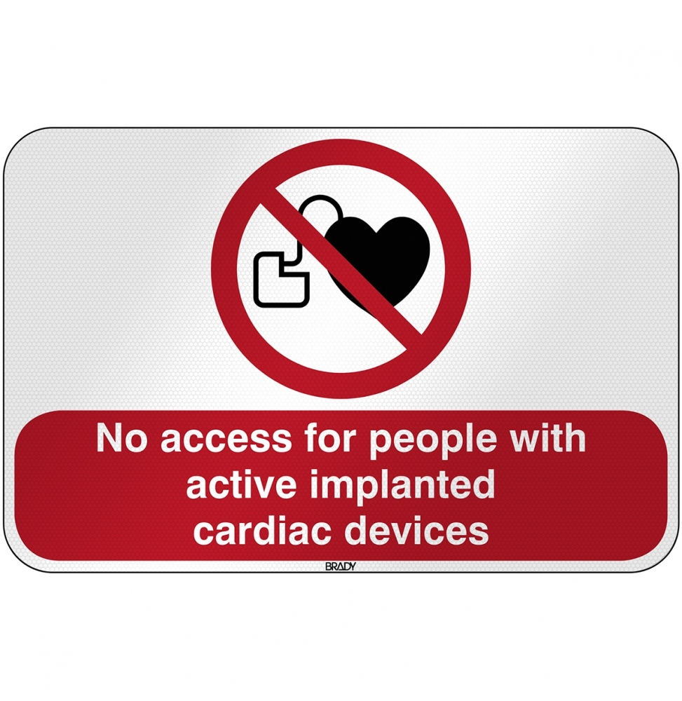 Znak bezpieczeństwa ISO - Zakaz wstępu osobom ze stymulatorem serca, P/P007/EN203/RFL-590X390-1