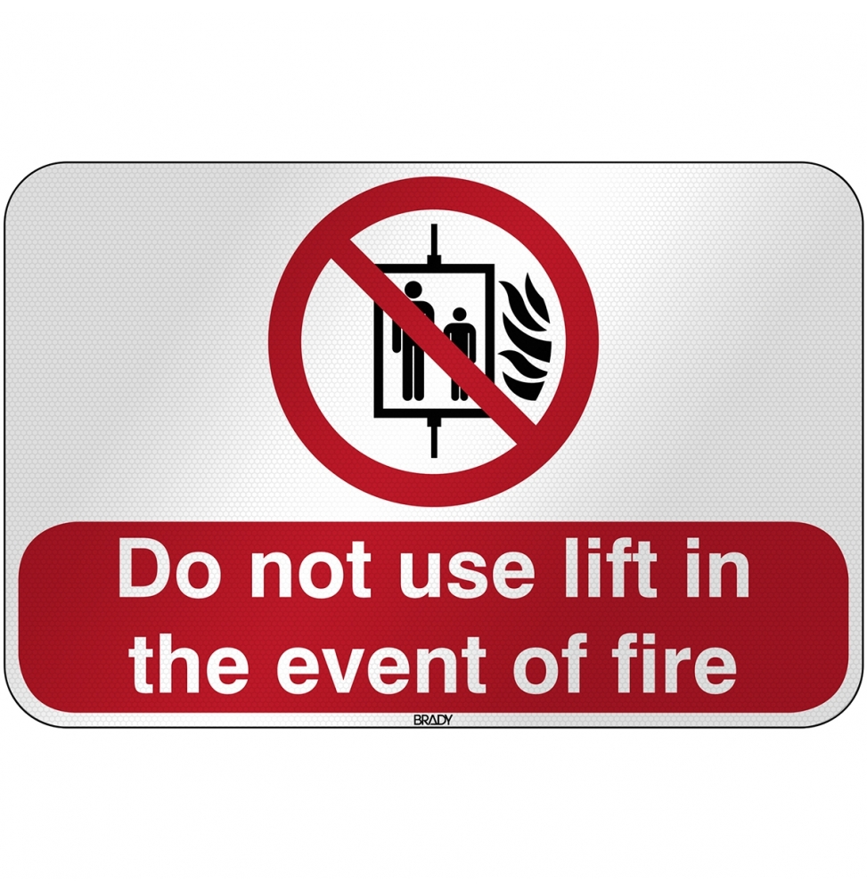 Znak bezpieczeństwa ISO - Nie używać dźwigu w przypadku pożaru, P/P020/EN167/RFL-590X390-1