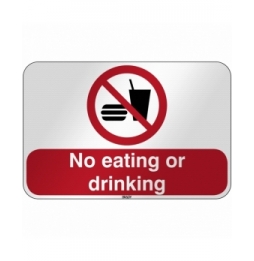 Znak bezpieczeństwa ISO - Zakaz spożywania posiłków i napojów, P/P022/EN209/RFL-590X390-1