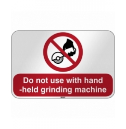 Znak bezpieczeństwa ISO - Zakaz używania ręcznej szlifierki, P/P034/EN172/RFL-590X390-1