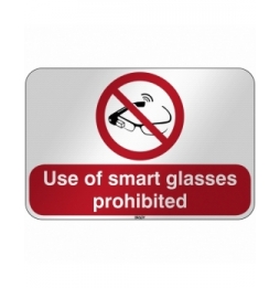 Znak bezpieczeństwa ISO - Zakaz korzystania z inteligentnych okularów, P/P044/EN403/RFL-590X390-1