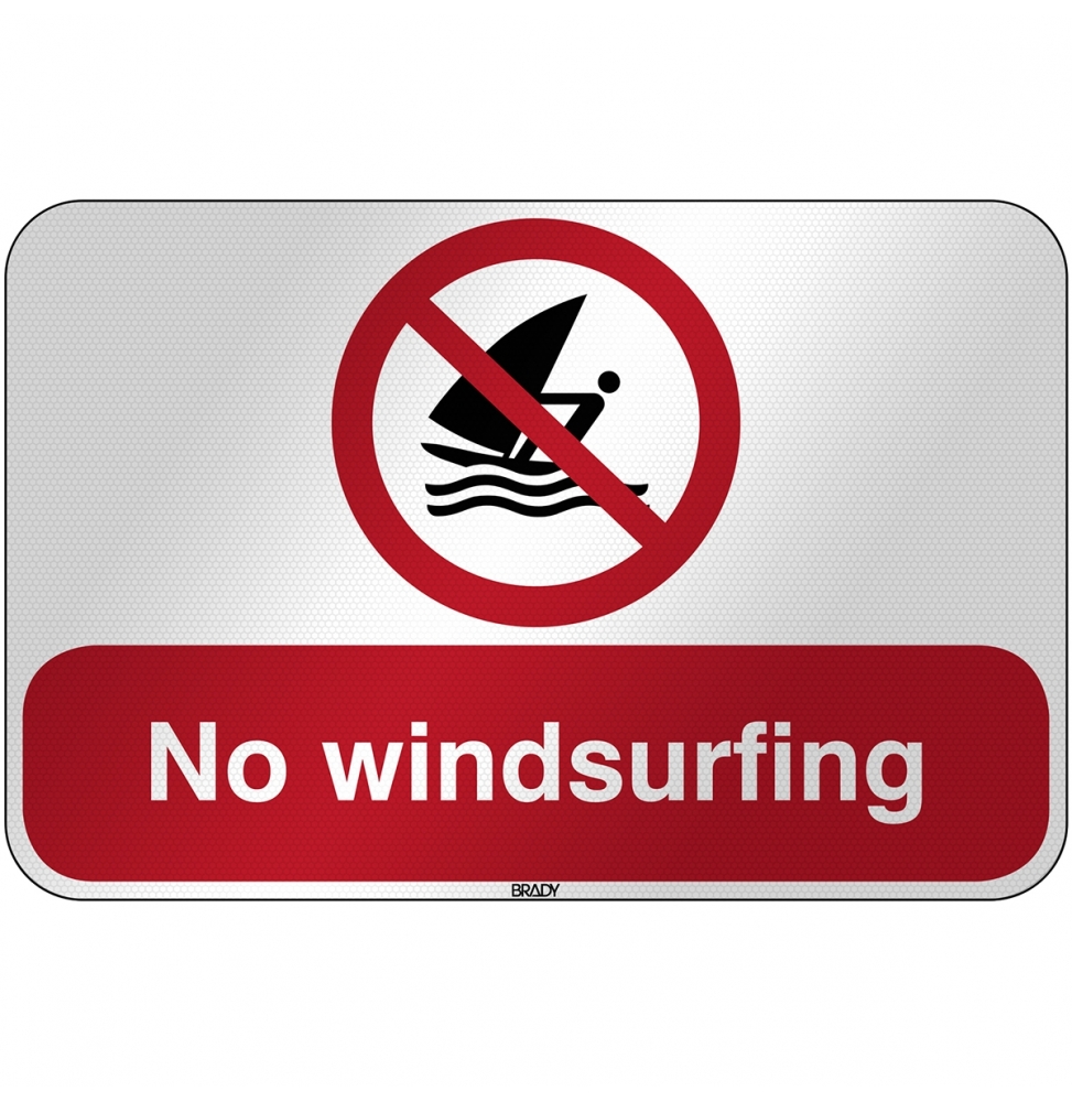 Znak bezpieczeństwa ISO - Zakaz uprawiania windsurfingu, P/P054/EN472/RFL-590X390-1