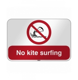 Znak bezpieczeństwa ISO - Zakaz uprawiania kitesurfingu, P/P065/EN483/RFL-590X390-1