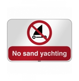 Znak bezpieczeństwa ISO - Zakaz uprawiania żeglarstwa lądowego, P/P067/EN485/RFL-590X390-1