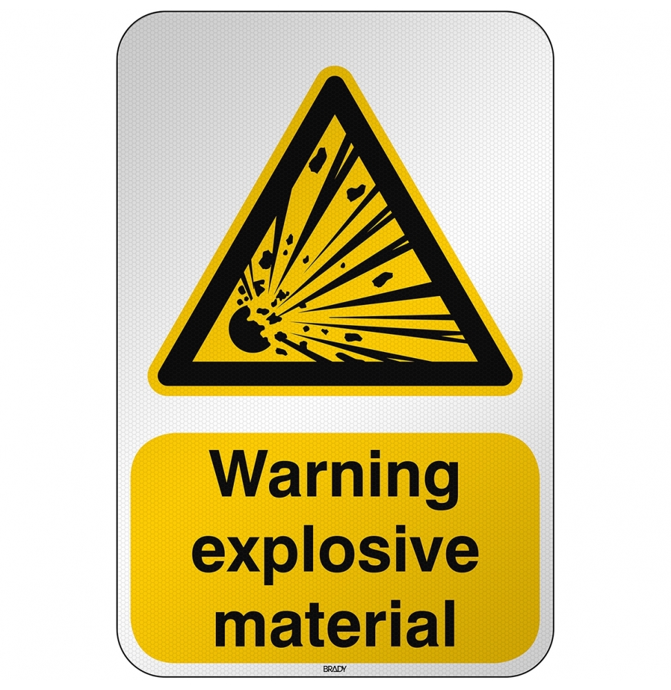 Znak bezpieczeństwa ISO - Ostrzeżenie przed niebezpieczeństwem wybuchu, W/W002/EN254/RFL-390X590-1