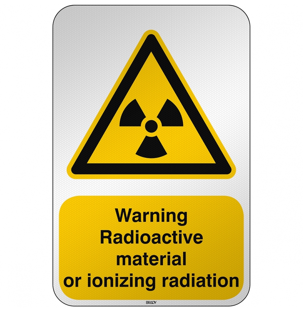 Ostrzeżenie przed materiałem radioaktywnym lub promieniowaniem jonizującym, W/W003/EN264/RFL-390X590-1