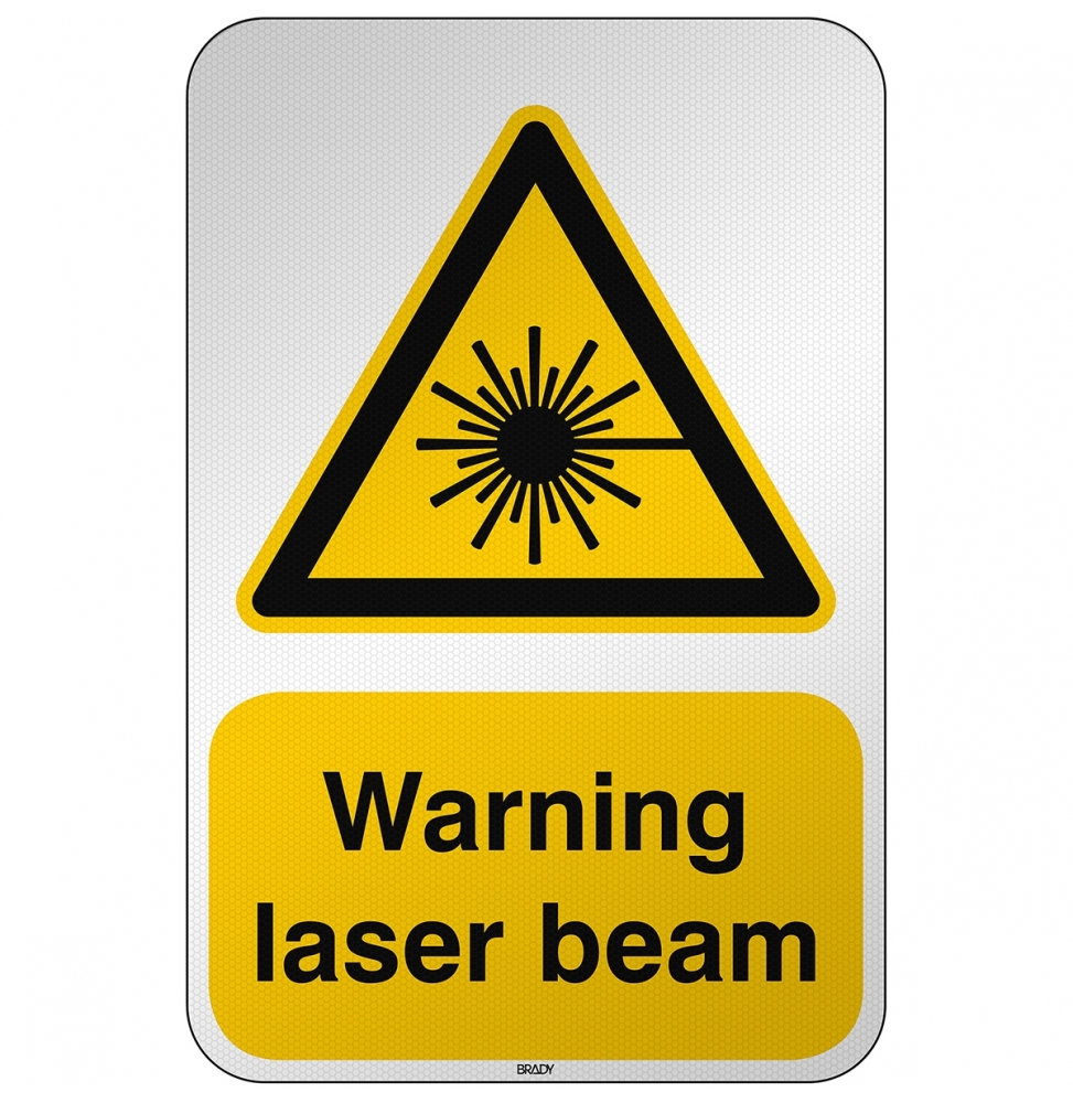 Znak bezpieczeństwa ISO - Ostrzeżenie przed wiązką laserową, W/W004/EN258/RFL-390X590-1